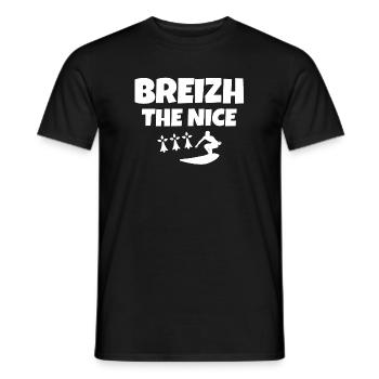 Brittany, Celtic, Breizh, surf, surf fan - Men's T-Shirt - black - Front - AI Model Male 178 light (178cm)