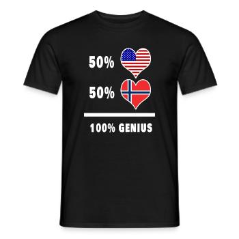 USA et Norvège design génial de drapeaux - T-shirt homme - noir - Devant - AI Model Male 178 light (178cm)