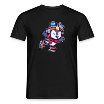Kalt Cool Süß Vogel Pinguin Tier Eislaufen Eis - Männer T-Shirt - Schwarz - Vorne - AI Model Male 178 light (178cm)