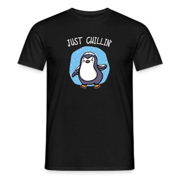 Kalt Schnee Pinguin Eis Cool Statement Tier Vogel - Männer T-Shirt - Schwarz - Vorne - AI Model Male 178 light (178cm)