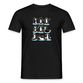 Patinage sur glace cool Antarctique Pingouin Oiseaux glacés - T-shirt homme - noir - Devant - AI Model Male 178 light (178cm)