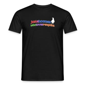 Bird Animal Penguin Zoo Pôle Sud Déclaration Oiseau de mer - T-shirt homme - noir - Devant - AI Model Male 178 light (178cm)