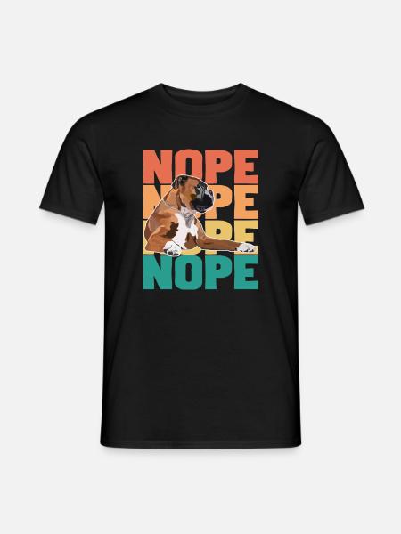 Boxer Dog Nope - Men's T-Shirt - black