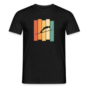 Cravate de ski rétro - T-shirt homme - noir - Devant - AI Model Male 178 light (178cm)