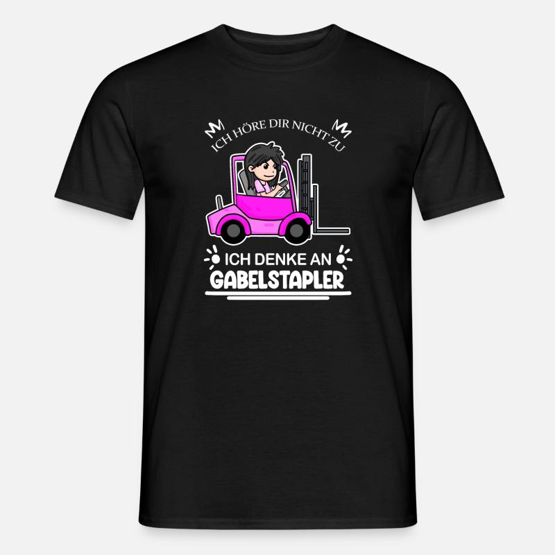 Staplerfahrerin Gabelstapler Lager Logistik Damen - Männer T-Shirt - Schwarz
