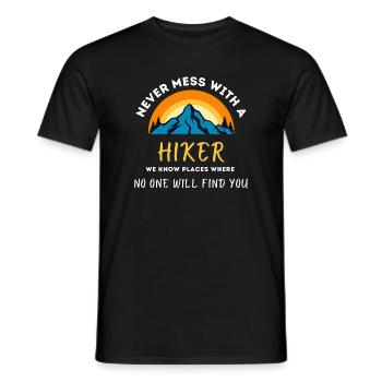 Nie Ärgern Mit Dem Hiker - Männer T-Shirt - Schwarz - Vorne - AI Model Male 178 light (178cm)