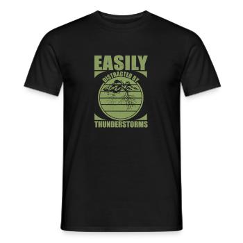 Humour de météorgie amusante facilement distraite - T-shirt homme - noir - Devant - AI Model Male 178 light (178cm)