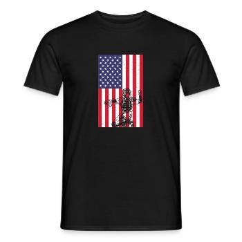 Amerikanische Flagge Baseball Catcher - Männer T-Shirt - Schwarz - Vorne - AI Model Male 178 light (178cm)