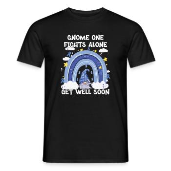 Gnome One Fights Alone Colorectal Cancer - Men's T-Shirt - black - Front - AI Model Male 178 light (178cm)