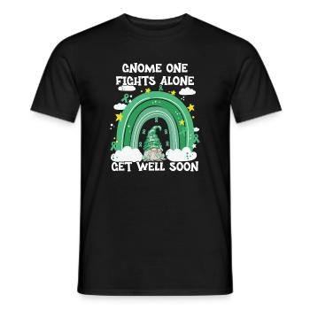 Gnome One Fights Alone Liver Cancer - Men's T-Shirt - black - Front - AI Model Male 178 light (178cm)