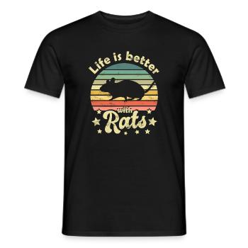 Rat rats - Men's T-Shirt - black - Front - AI Model Male 178 light (178cm)