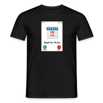 Appel du 18 juin - T-shirt homme - noir - Devant - AI Model Male 178 light (178cm)