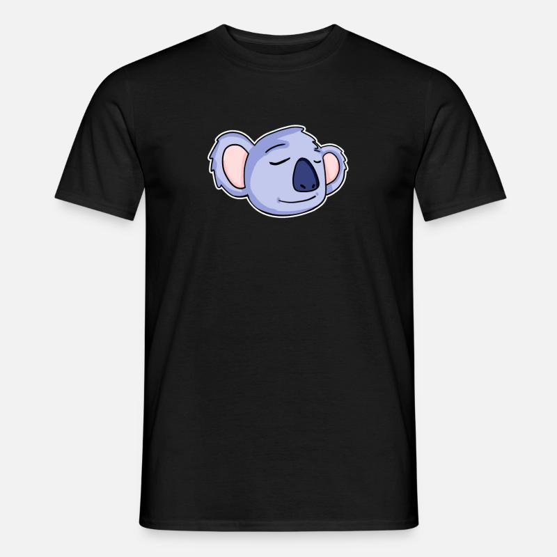 Koala Kopf Koalas - Männer T-Shirt - Schwarz