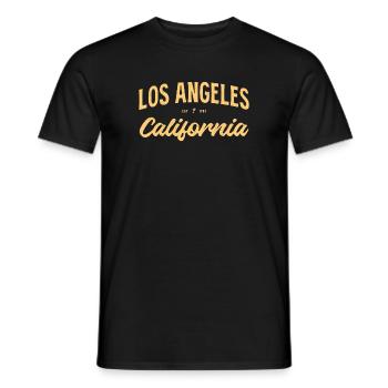 Los Angeles, Californie Écriture Vintage - T-shirt homme - noir - Devant - AI Model Male 178 light (178cm)
