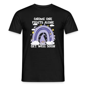 Gnome One Fights Alone Stomach Cancer - Men's T-Shirt - black - Front - AI Model Male 178 light (178cm)