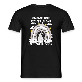 Gnome One Fights Alone Lung Cancer - Men's T-Shirt - black - Front - AI Model Male 178 light (178cm)