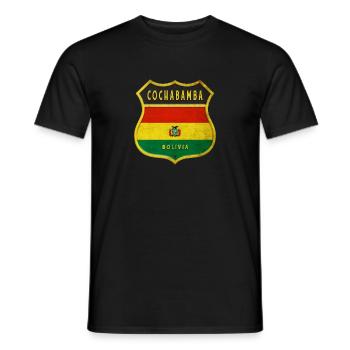 Cochabamba Bolivia coat of arms design - Men's T-Shirt - black - Front - AI Model Male 178 light (178cm)