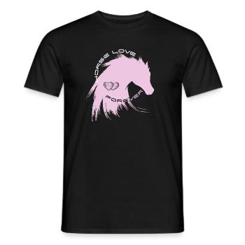 pferd liebe reiten sport horse love pink mähne gir - Männer T-Shirt - Schwarz - Vorne - AI Model Male 178 light (178cm)