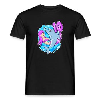 10. Geburtstag Mädchen 10 Jahre alt Meerjungfrau - Männer T-Shirt - Schwarz - Vorne - AI Model Male 178 light (178cm)