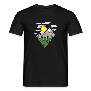 Mountain Mountains Mountain Peaks - Men's T-Shirt - black - Front - AI Model Male 178 light (178cm)