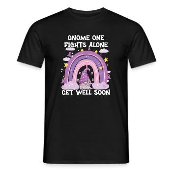 Gnome One Fights Alone Pancreatic Cancer - Men's T-Shirt - black - Front - AI Model Male 178 light (178cm)