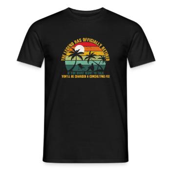 La légende est officiellement retirée - T-shirt homme - noir - Devant - AI Model Male 178 light (178cm)
