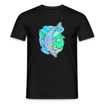 Delfin Meerjungfrau Mädchen Tochter Geschenk - Männer T-Shirt - Schwarz - Vorne - AI Model Male 178 light (178cm)