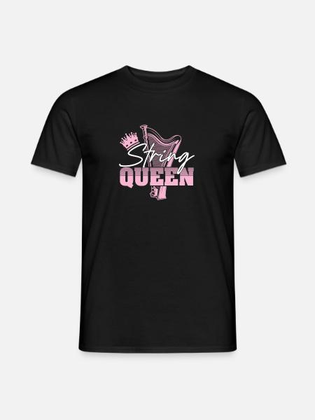 String Queen Harpist Drôle - T-shirt homme - noir
