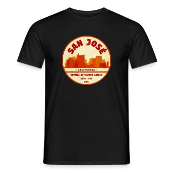 San Jose Retro City Badge California - Men's T-Shirt - black - Front - AI Model Male 178 light (178cm)
