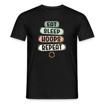 Eat Sleep Hoops Repeat Basketball - Männer T-Shirt - Schwarz - Vorne - AI Model Male 178 light (178cm)
