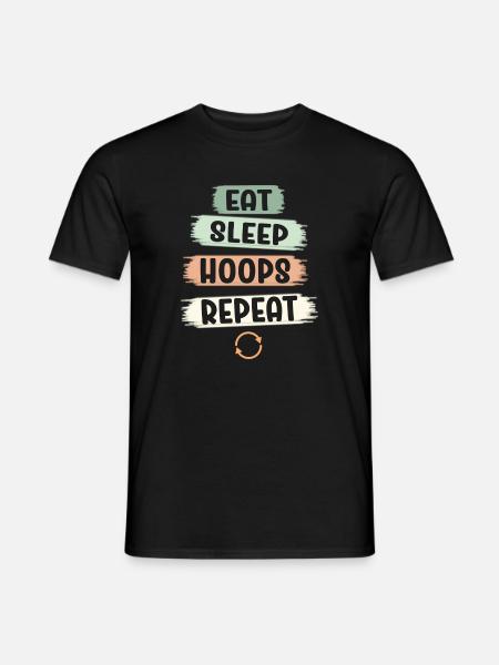 Eat Sleep Hoops Repeat Basketball - Men's T-Shirt - black