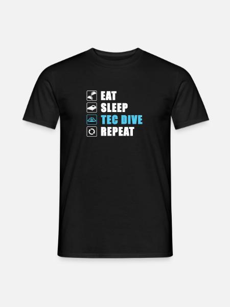 Eat Sleep Tec Dive Repeat Technisches Tauchen - Männer T-Shirt - Schwarz