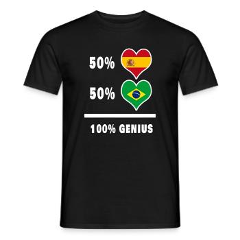 Brazil and Spain genius / gift - Men's T-Shirt - black - Front - AI Model Male 178 light (178cm)