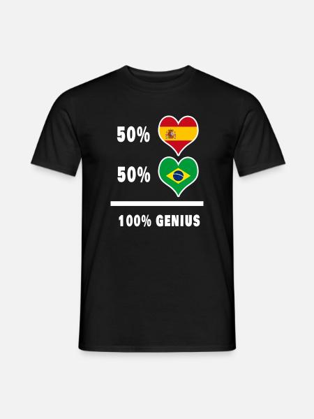 Brazil and Spain genius / gift - Men's T-Shirt - black
