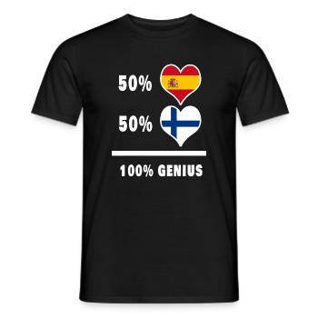 Génie / cadeau de la Finlande et de l’Espagne - T-shirt homme - noir - Devant - AI Model Male 178 light (178cm)