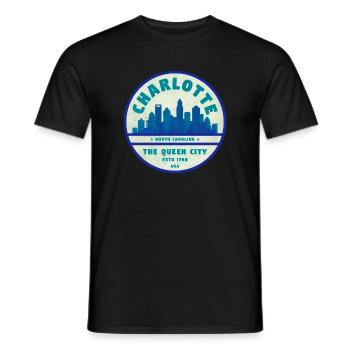 Charlotte Skyline Queen City - Männer T-Shirt - Schwarz - Vorne - AI Model Male 178 light (178cm)
