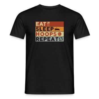Eat Sleep Hoops Repeat Basketball - Männer T-Shirt - Schwarz - Vorne - AI Model Male 178 light (178cm)