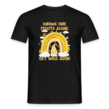 Gnome One Fights Alone Childhood Cancer - Men's T-Shirt - black - Front - AI Model Male 178 light (178cm)