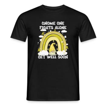 Gnome One Fights Alone Sarcoma Cancer - Men's T-Shirt - black - Front - AI Model Male 178 light (178cm)