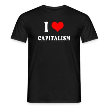 J'adore le capitalisme - T-shirt homme - noir - Devant - AI Model Male 178 light (178cm)
