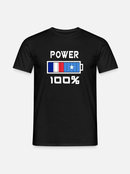 Somalia and France Power 100% - Men's T-Shirt - black