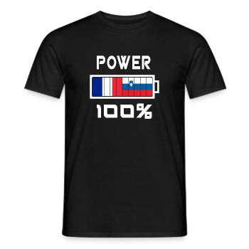 Slovenia and France Power 100% - Men's T-Shirt - black - Front - AI Model Male 178 light (178cm)