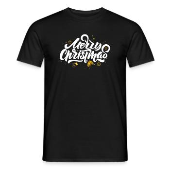Merry Christmas Script & Ornaments - Men's T-Shirt - black - Front - AI Model Male 178 light (178cm)