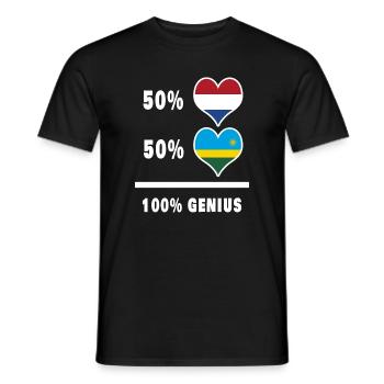 Ruanda und die Niederlande Genie / Geschenk - Männer T-Shirt - Schwarz - Vorne - AI Model Male 178 light (178cm)