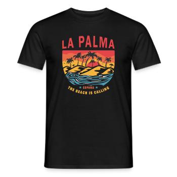 Design de palmier de plage de La Palma - T-shirt homme - noir - Devant - AI Model Male 178 light (178cm)