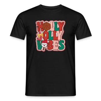 Holly Jolly Vibes - Men's T-Shirt - black - Front - AI Model Male 178 light (178cm)