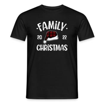 Family Christmas 2022 Plaid Santa - Men's T-Shirt - black - Front - AI Model Male 178 light (178cm)
