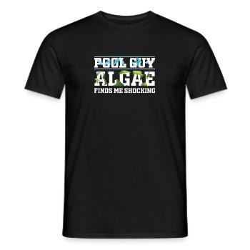 Algae Finds Me Shocking Funny Pool Guy Service - Men's T-Shirt - black - Front - AI Model Male 178 light (178cm)