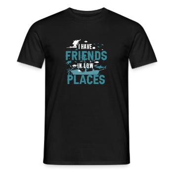 Ich habe Freunde in niedrigen Lagen Shark - Männer T-Shirt - Schwarz - Vorne - AI Model Male 178 light (178cm)