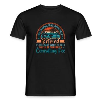 La légende est officiellement retirée - T-shirt homme - noir - Devant - AI Model Male 178 light (178cm)